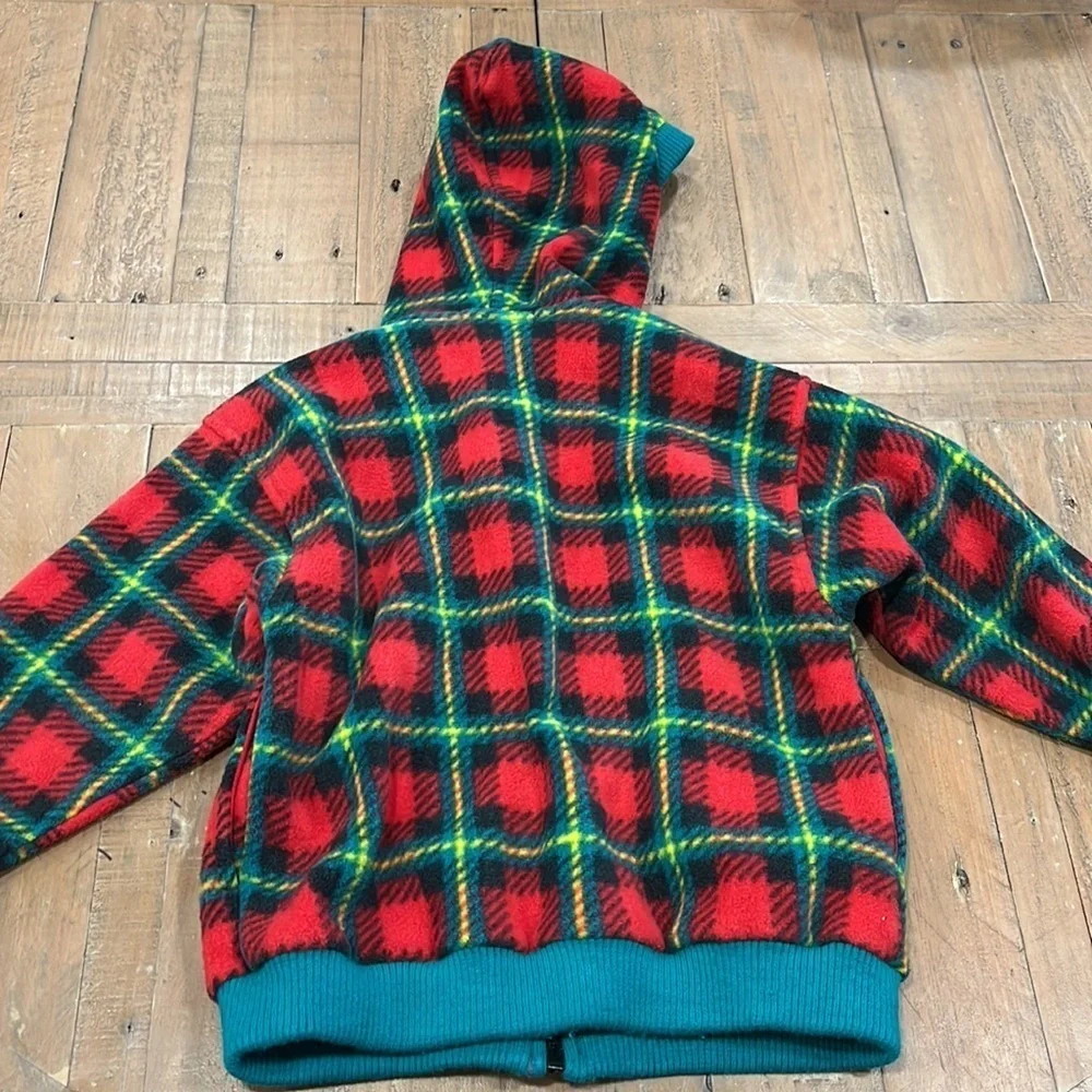 Gymboree vintage square plaid fleece jacket